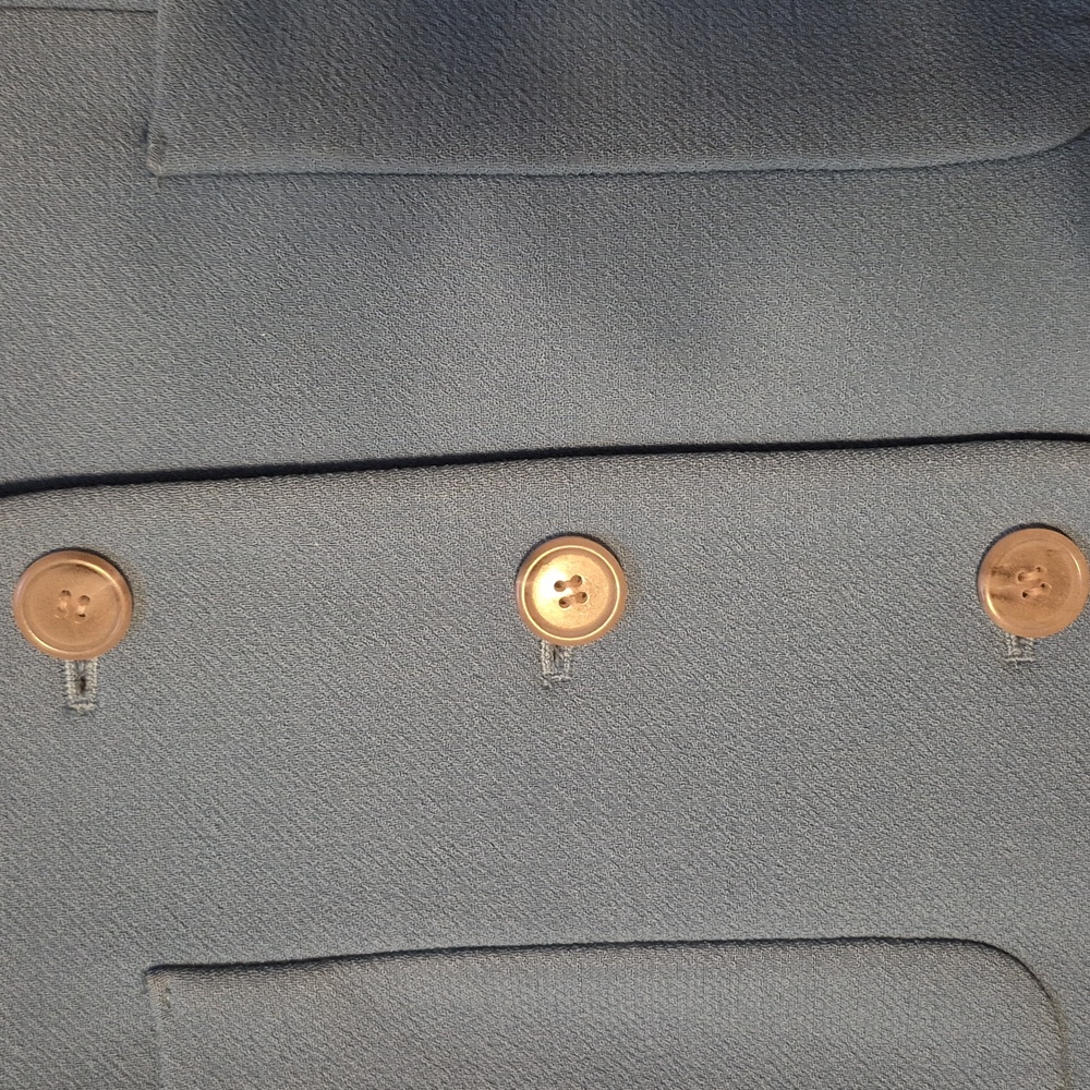 Vintage J Crew Single Breast Light Blue Button Front Full Length Coat - Picture 4 of 6